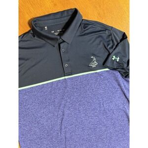 Under Armour Playoff Polo XL Pinehurst 1895 Golf Shirt Blue Navy Stretch